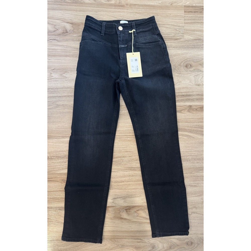 CLOSED Jeans Womens 25 Black Slim Stretch Denim Made in Italy Designer NWT